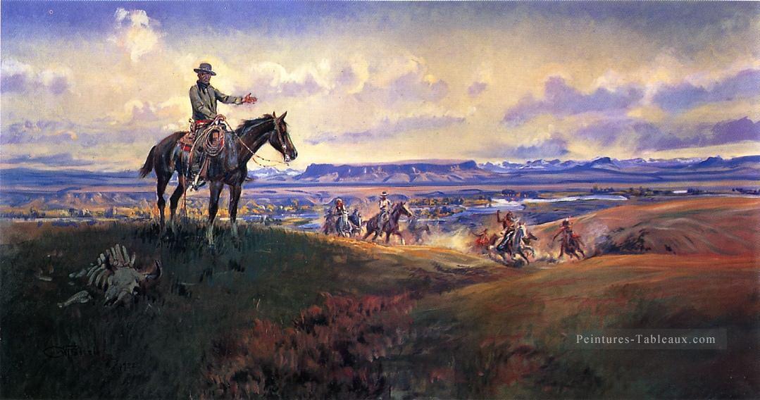 charles m russell et ses amis 1922 Charles Marion Russell Indiana cow boy Peintures à l'huile